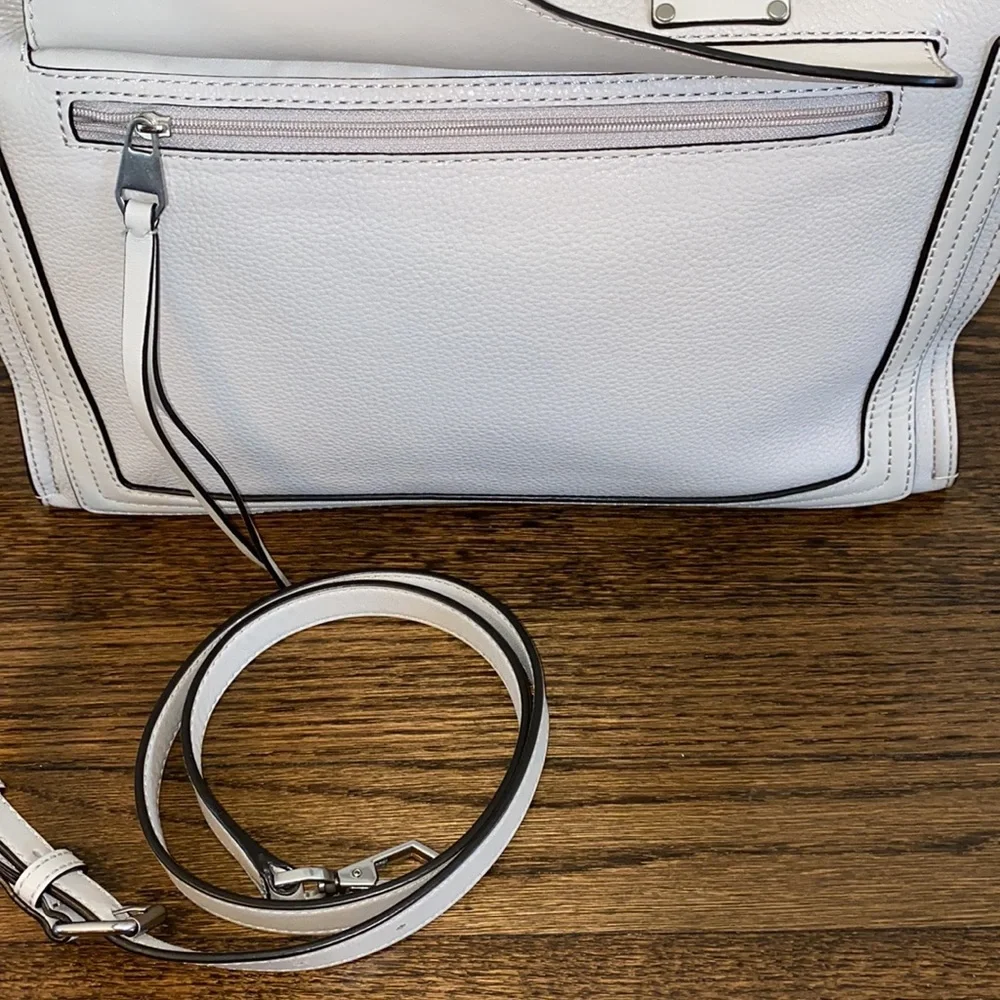Rebecca Minkoff Bree Large Top Zip Leather Satchel In Putty